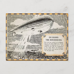 Vintage Hindenburg Flugpostkarte Postkarte