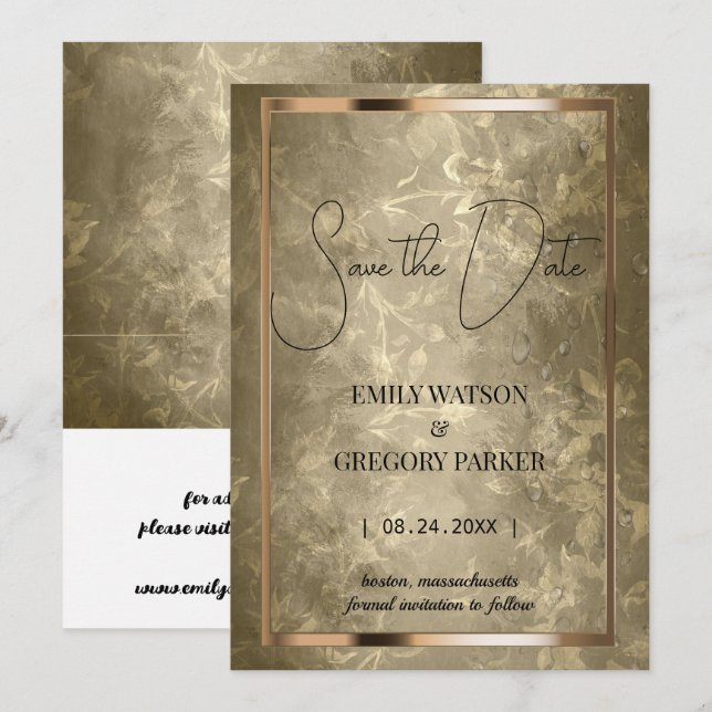 Vintage Hintergrund Save The Date (Vorne/Hinten)