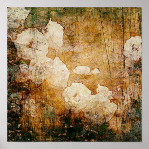 Vintage Hintergrundmit blumenbeschaffenheit Kunst Poster