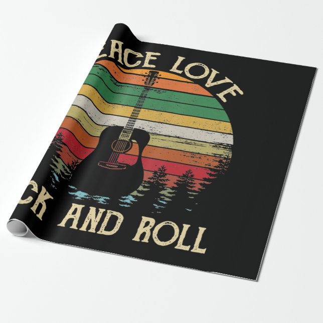 Vintage Hippie Van Blume Bus Liebe Frieden Geschenkpapier (Ungerollt)