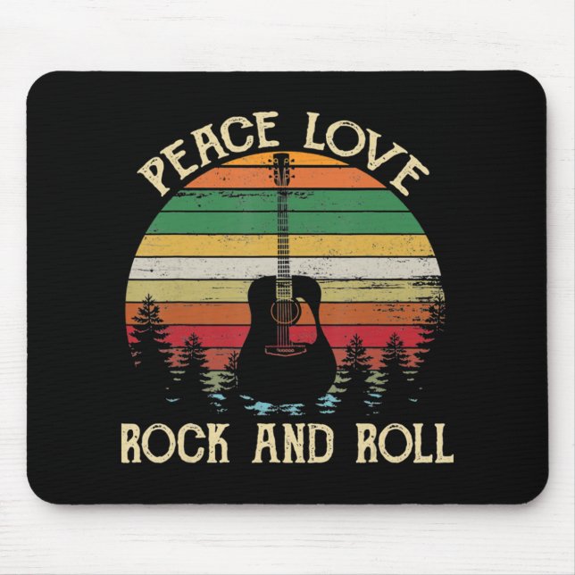 Vintage Hippie Van Blume Bus Liebe Frieden Mousepad (Vorne)