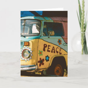 VINTAGE HIPPIE VAN HELLO GREETING CARTE