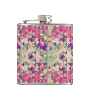 Vintage Hipster-geometrisches Muster Flachmann
