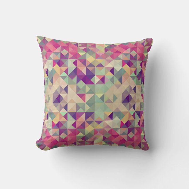 Vintage Hipster-geometrisches Muster Kissen (Vorderseite)