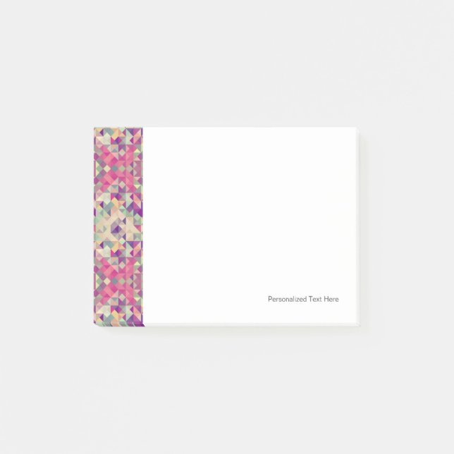 Vintage Hipster-geometrisches Muster Post-it Klebezettel (Vorderseite)