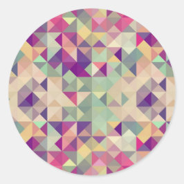 Vintage Hipster Geometrisches Muster. Runder Aufkleber