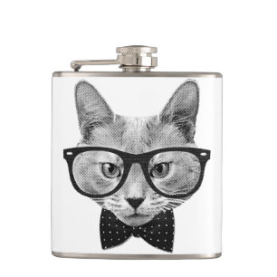 Vintage-Hipster-Katze Flachmann