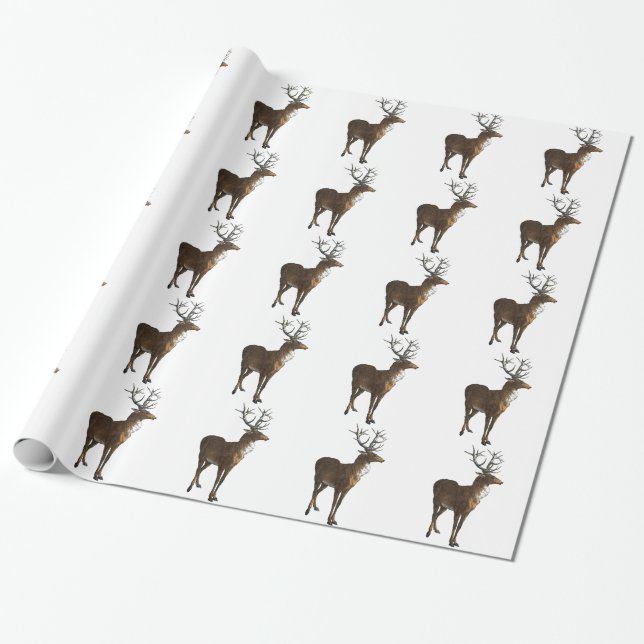 Vintage Hirsch-Geschenk-Verpackung Geschenkpapier (Ungerollt)