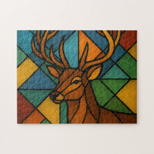 Vintage-Hirsch-Tiffany-Stil-Buntglas-Design