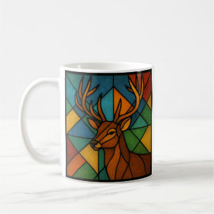 Vintage-Hirsch-Tiffany-Stil-Buntglas-Design Kaffeetasse