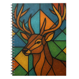 Vintage-Hirsch-Tiffany-Stil-Buntglas-Kunst Notizblock