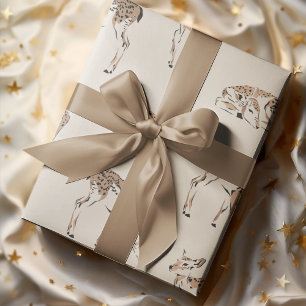 Vintage Hirschbeige Geschenkpapier