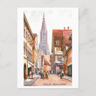 Vintage Hirschgasse, Ulm, Deutschland Postkarte