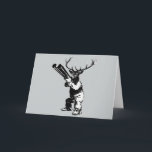 Vintage Hirschjagd Feiertagskarte<br><div class="desc">Vintage Jagdgeschenke für Hirsche. Ein Hirschjäger mit einer lustigen Drehung.</div>