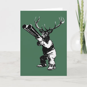Vintage Hirschjagd Feiertagskarte