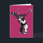 Vintage Hirschjagd Feiertagskarte<br><div class="desc">Vintage Jagdgeschenke für Hirsche. Ein Hirschjäger mit einer lustigen Drehung.</div>