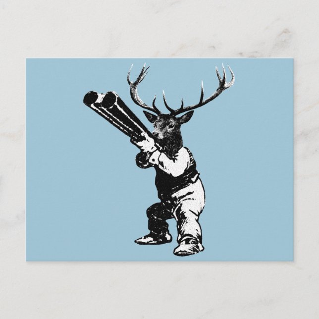 Vintage Hirschjagd Postkarte (Vorderseite)