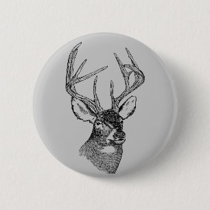 Vintage-Hirschkunst-Grafik Button