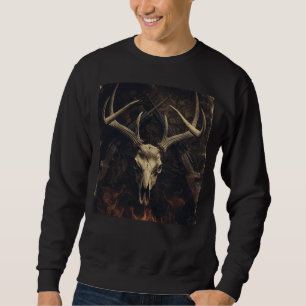 Vintage-Hirschschädel-Tarnung-Jagd Sweatshirt