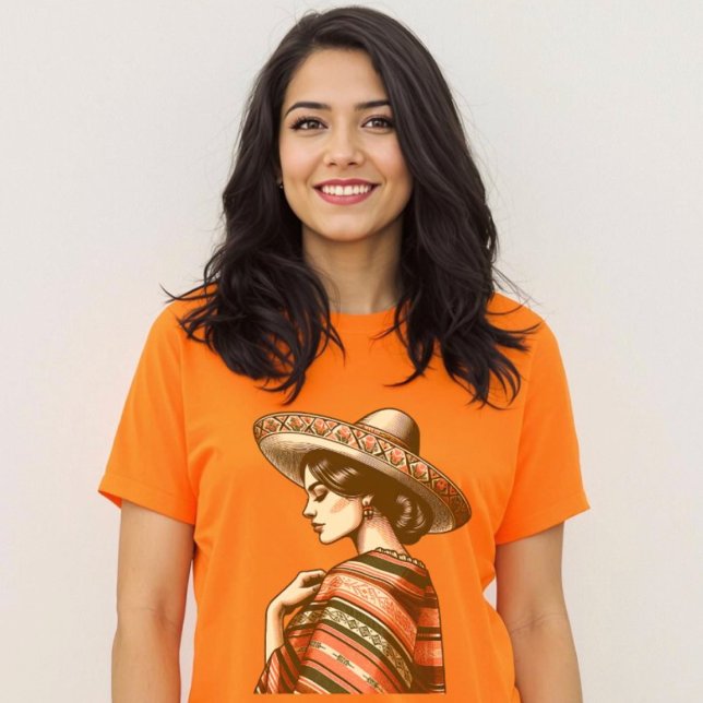 Vintage hispanische Kultur Sarape Sombrero T-Shirt (Vintage Hispanic Culture Sarape Sombrero T-Shirt.)