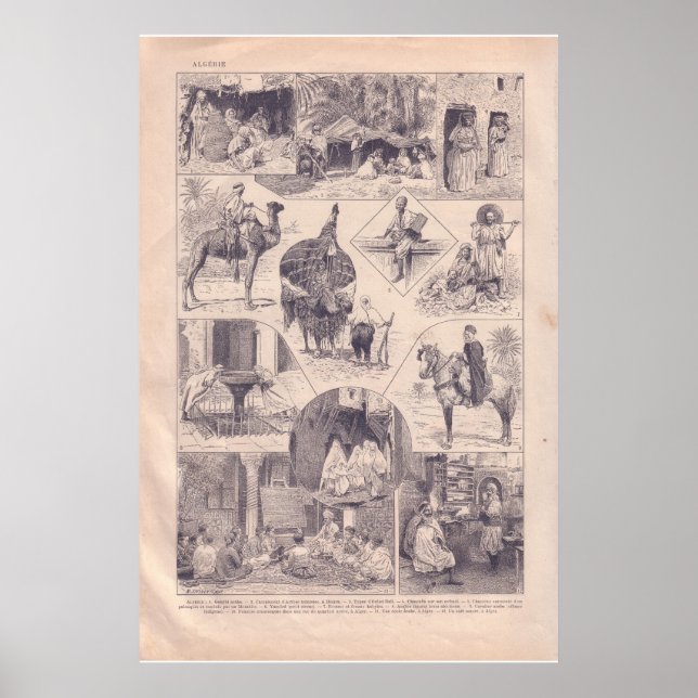 VIntage historisch 1920 Algerien Poster (Vorne)