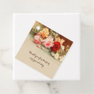 Vintage Hochzeit, antike Rose Blume Stillleben Geschenkanhänger