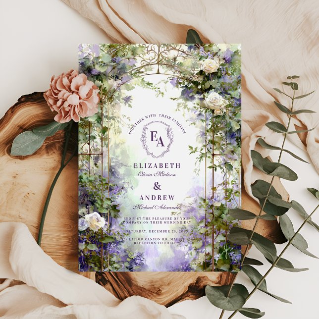 Vintage Hochzeit des Schmiedeeisergärtens Einladung (Von Creator hochgeladen)