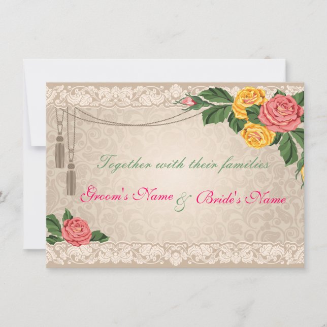 Vintage Hochzeit Einladung (Vorderseite)