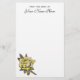 Vintage Hochzeit, gelber antiker Garten-RoseWreath Briefpapier (Vorderseite)