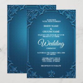 Vintage-Hochzeit geometrisch Türkis elegant Einladung