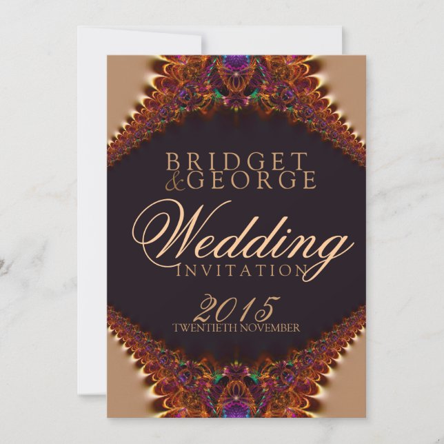 Vintage Hochzeit + Goldsatin Hochzeit Einladung (Vorderseite)