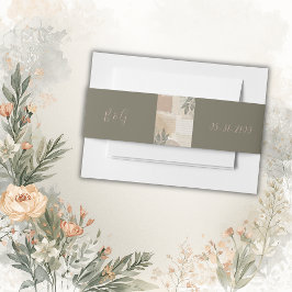 Vintage Hochzeit im bohenhaften Grün Einladungsbanderole