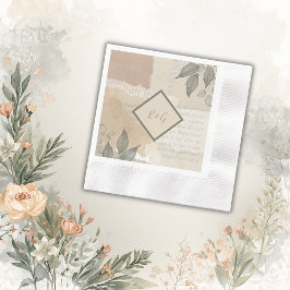 Vintage Hochzeit im bohenhaften Grün Serviette