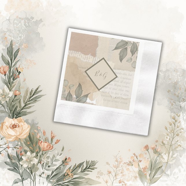 Vintage Hochzeit im bohenhaften Grün Serviette (Von Creator hochgeladen)