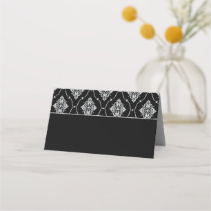 Vintage-Hochzeit in Schwarz und Silber im Art Deco Platzkarte