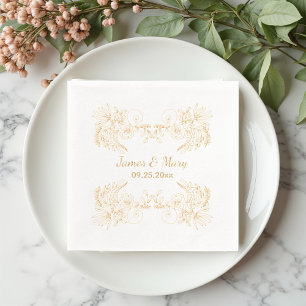 Vintage-Hochzeit mit Blumenmuster Servietten Mit Folie