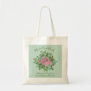 Vintage Hochzeit mit Blumenpastel Tragetasche