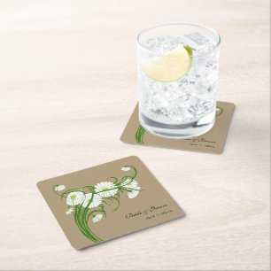 Vintage-Hochzeit mit Gerber-Daisy-Blumen Rechteckiger Pappuntersetzer