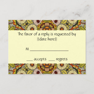 Vintage Hochzeit, RSVP Karte