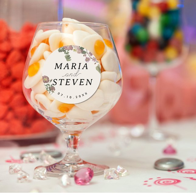 Vintage Hochzeit Runder Aufkleber (Von Creator hochgeladen)