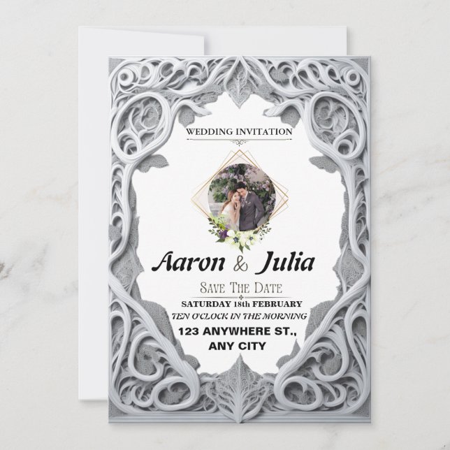 Vintage Hochzeit Save the Date Einladungskarte (Vorderseite)