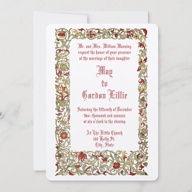 Vintage Hochzeit von 1908 Einladung (Vorderseite)