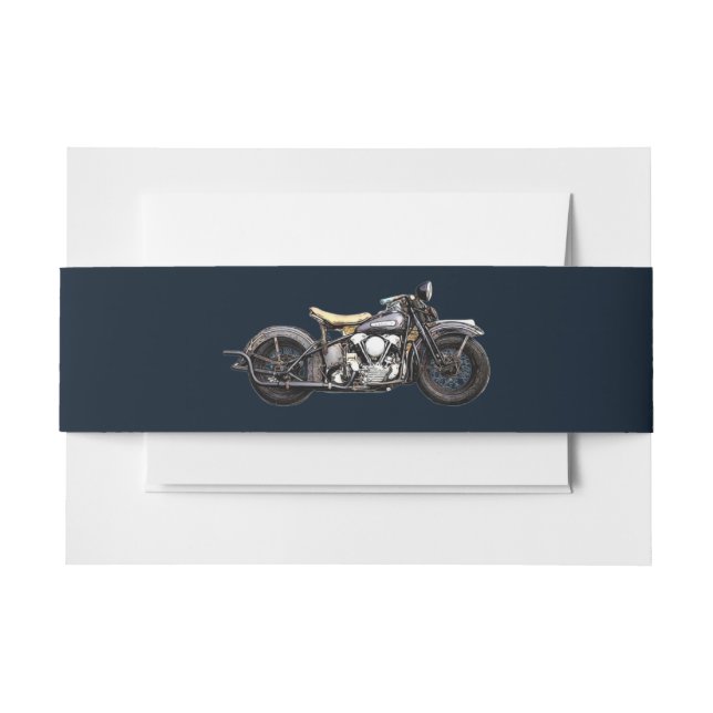 Vintage Hochzeit von Motorrädern Einladungsbanderole (Vorderseite Beispiel)