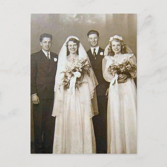 Vintage Hochzeiten Postkarte (Vorderseite)
