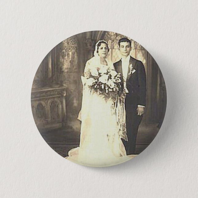 Vintage Hochzeitfotografie Button (Vorderseite)