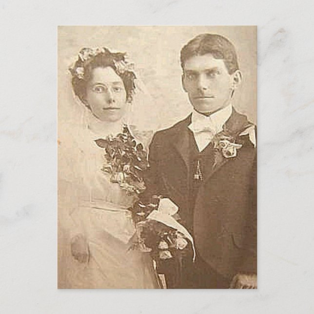 Vintage Hochzeitfotografie Postkarte (Vorderseite)