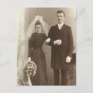 Vintage Hochzeitfotografie Postkarte