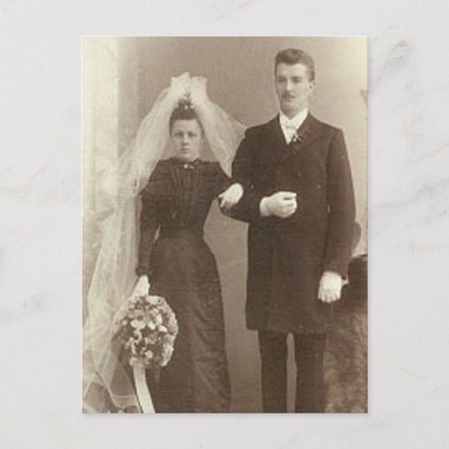 Vintage Hochzeitfotografie Postkarte (Vorderseite)