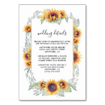 Vintage Hochzeitkarten für Sonnenblumen