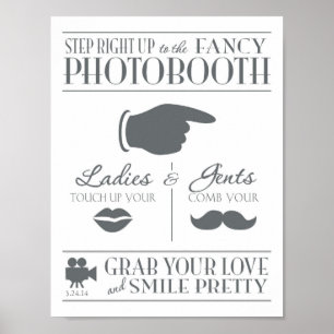 Vintage-Hochzeits-Fotobooth-Schild Poster